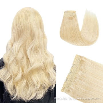 No any split ends Real Human Hair Halo Extensions Straight Halo Real Hair Extensions with Clips for Women Halo Hair Extensions